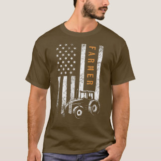 Bauer American Flag Design Farm T-Shirt