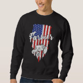 Bauer American Flag Retro Farm Tractor Usa Pat Sweatshirt (Vorderseite)