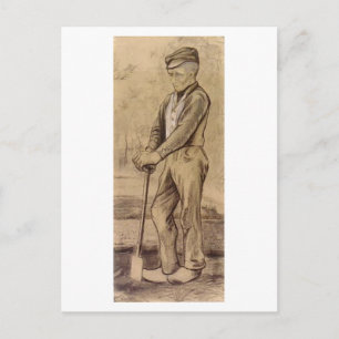 Bauer auf den Spaten gestützt, Vincent van Gogh Postkarte