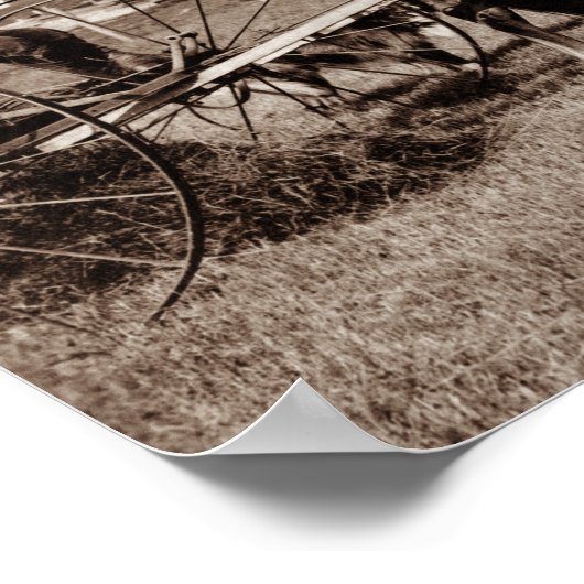 Bauer auf einem Pferd Gezeichnet Hay Rake - 1915 Poster (Ecke)