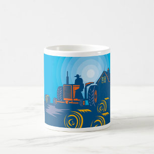 Bauer auf einem Zugfahrzeug Kaffeetasse