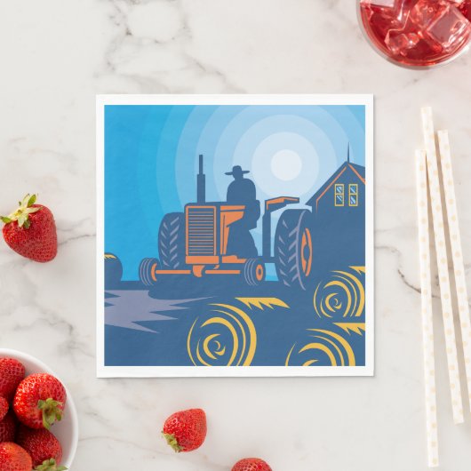 Bauer auf einem Zugfahrzeug Serviette (Beispiel)