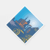 Bauer auf einem Zugfahrzeug Serviette (Ecke)