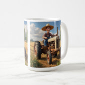 Bauer auf Zugmaschine Kaffeetasse (VorderseiteRechts)