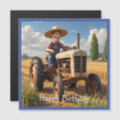 Bauer auf Zugmaschine Magnetkarte (Vorne/Hinten)