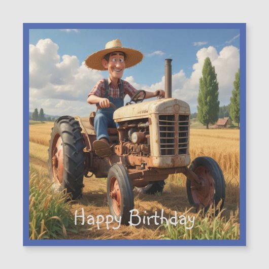 Bauer auf Zugmaschine Magnetkarte (Vorderseite)