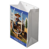 Bauer auf Zugmaschine Mittlere Geschenktüte (Vorderseite Schrägansicht)