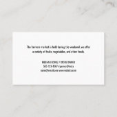 Bauer auf Zugmaschine | Restaurant-Logo Visitenkarte (Rückseite)