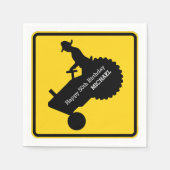 Bauer Autofahrer Straßenschild Personalisiert Serviette (Vorderseite)