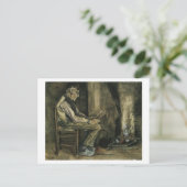 Bauer bei Fireside Reading, Vincent van Gogh Postkarte (Stehend Vorderseite)