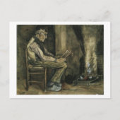 Bauer bei Fireside Reading, Vincent van Gogh Postkarte (Vorderseite)