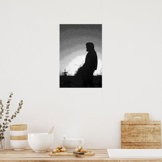 Bauer bei Sonnenuntergang Poster (Küche)