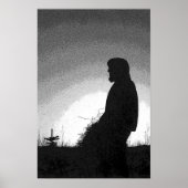 Bauer bei Sonnenuntergang Poster (Vorne)