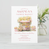 Bauer Blumenmarkt Geburtstag Einladung (Stehend Vorderseite)