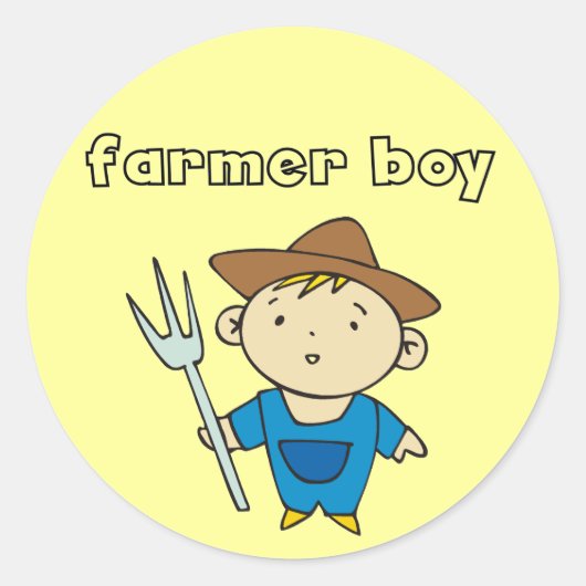 Bauer Boy Tshirts und Geschenke Runder Aufkleber (Vorderseite)