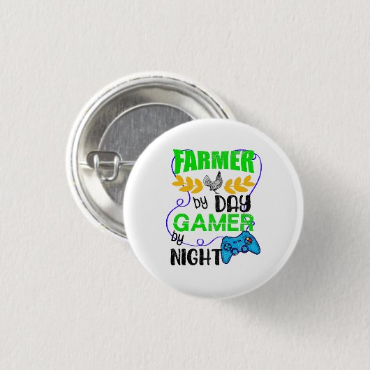 Bauer by Day Gamer by Night, Bauer Gaming Button (Vorne & Hinten)