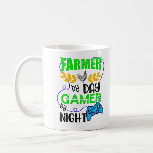 Bauer by Day Gamer by Night Kaffeetasse (Links)
