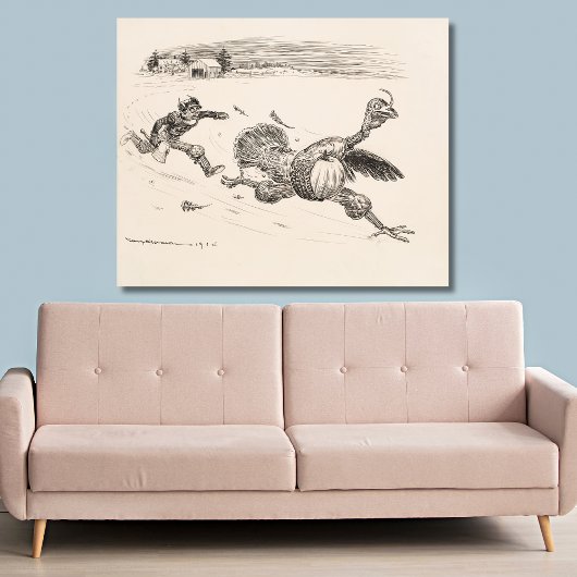 Bauer Chasing Turkey - William Walker Leinwanddruck