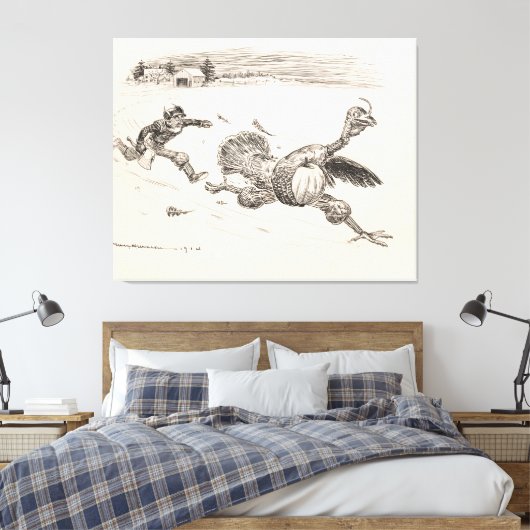Bauer Chasing Turkey - William Walker Leinwanddruck (Insitu (Schlafzimmer))