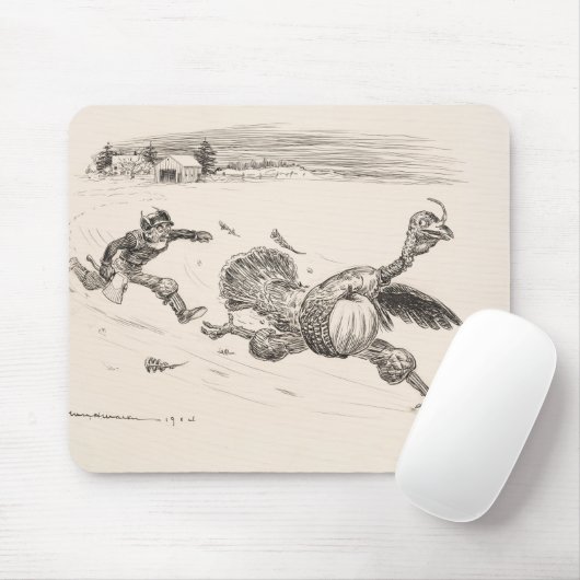 Bauer Chasing Turkey - William Walker Mousepad (Mit Mouse)