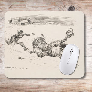 Bauer Chasing Turkey - William Walker Mousepad