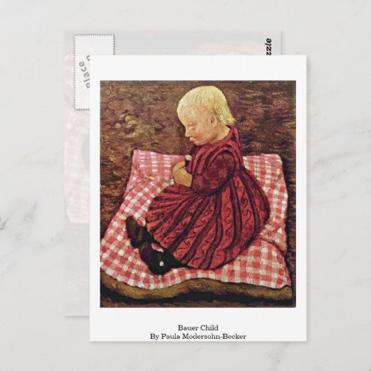 Bauer Child von Paula Modersohn-Becker Postkarte (Vorne/Hinten)