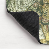 Bauer, der ein Mutterschaf und einen Korb des Mousepad (Ecke)