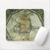 Bauer, der ein Mutterschaf und einen Korb des Mousepad (Mit Mouse)