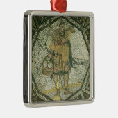 Bauer, der ein Mutterschaf und einen Korb des Silbernes Ornament (Rechts)