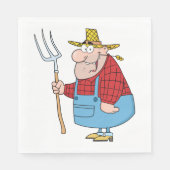 Bauer, der eine Gabel trägt Serviette (Vorderseite)