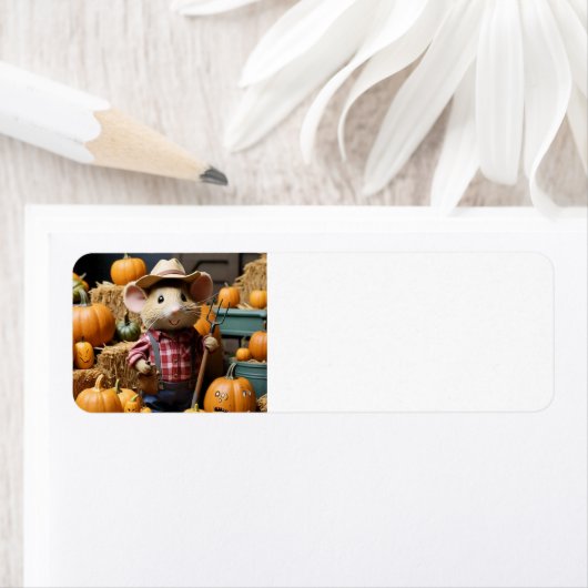 Bauer der Herbstmouse mit Pumpkins-Label (Insitu)