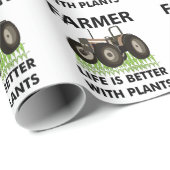 Bauer der landwirtschaftlichen Zugmaschine Geschenkpapier (Rolleneckpunkt)