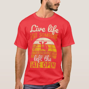 Bauer der Links Tor-Freilandhaltung Tierkuh T-Shirt
