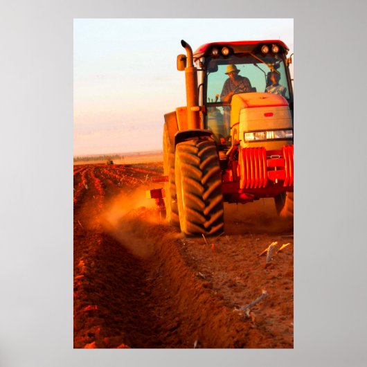 Bauer, der Mais mit Traktor anpflanzt, Vaalkop 2 Poster (Vorne)