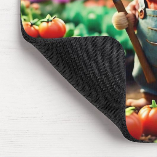 Bauer der Maus im Garten mit Gemüse Mousepad (Ecke)