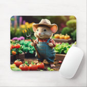 Bauer der Maus im Garten mit Gemüse Mousepad (Mit Mouse)