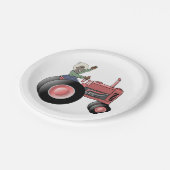 Bauer, die mit einem Traktorpapier fahren, Teller (Schrägansicht)