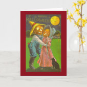 Bauer & Ehefrau Vintage Halloween-Grußkarte Karte (Gelbe Blume)