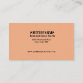 Bauer-Eier und Milchkarte Visitenkarte (Rückseite)