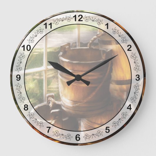 Bauer - Ein Haufen Pails Große Wanduhr (Vorderseite)