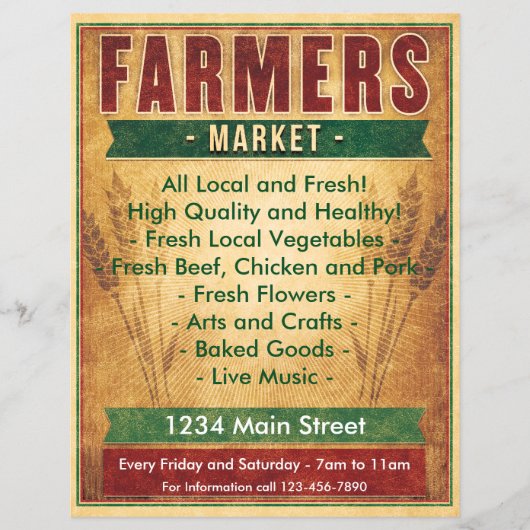 Bauer essen auf dem Markt Flyer (Vorne)