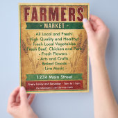 Bauer essen auf dem Markt Flyer (Hand)