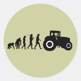 Bauer Evolution der Landwirtschafts-Traktorfahrer Runder Aufkleber