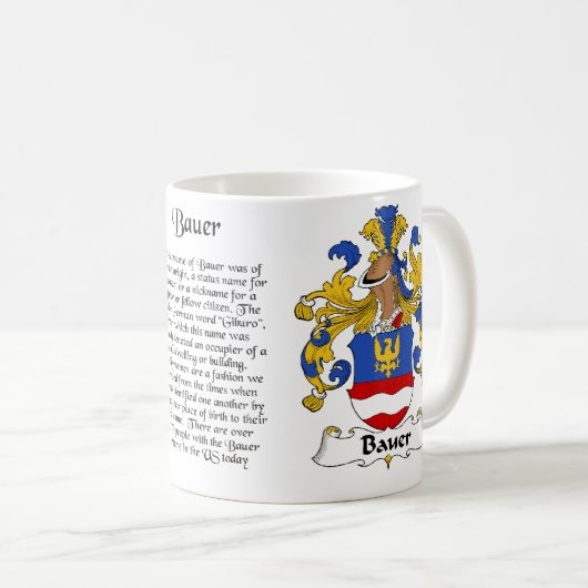 Bauer Familienwappen auf einer Tasse (VorderseiteRechts)