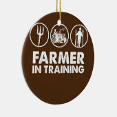 Bauer Farm Traktor Landwirtschaftlicher Bauer in Keramik Ornament (Rechts)