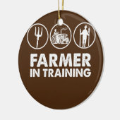 Bauer Farm Traktor Landwirtschaftlicher Bauer in Keramik Ornament (Links)