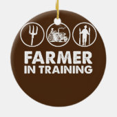 Bauer Farm Traktor Landwirtschaftlicher Bauer in Keramik Ornament (Hinten)