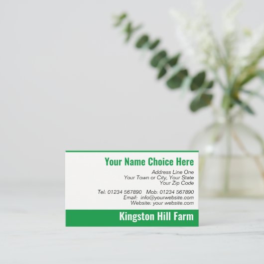 Bauer Farm Visitenkarte (Stehend Vorderseite)