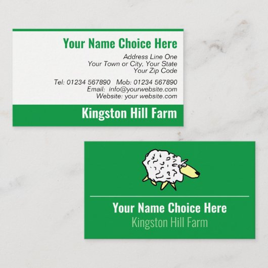 Bauer Farm Visitenkarte (Vorne/Hinten)