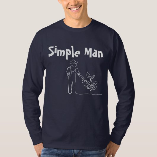 Bauer Figur Einfacher Mann Gartenarbeit T-Shirt (Vorderseite)